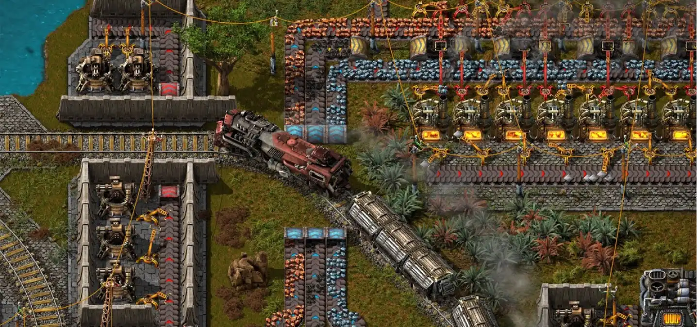 Train featured in Factorio gameplay